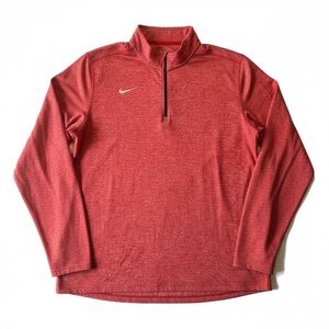 Nike Dri-FIT Heather Element 1/4 Zip Pullover Men’s XL Red Long Sleeve